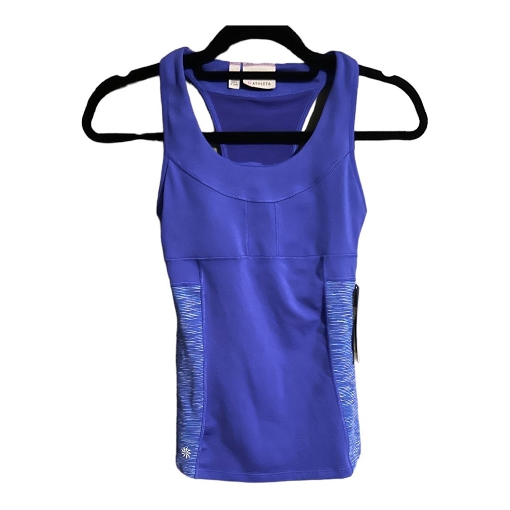 NWT Athleta Runners Tank. Blue with back pockets. Size XS